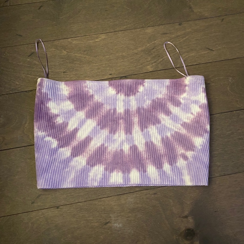 Purple tye dye tube top